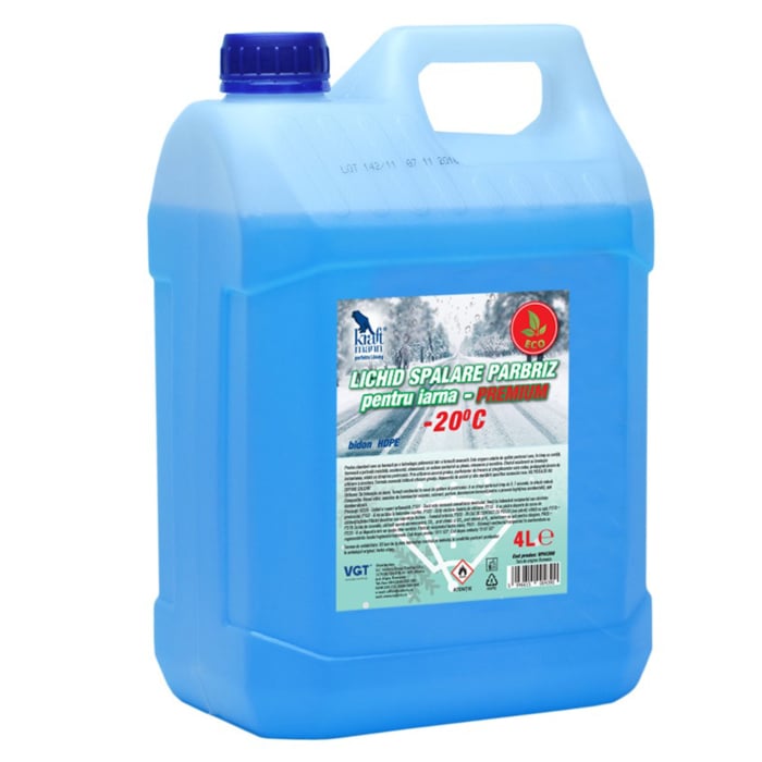 Lichid parbriz iarna Kraftmann -20  C, 4 litri, etanol, premium, gata preparat