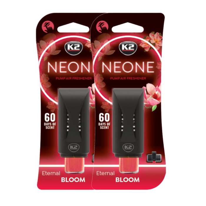 Pachet 2 x Odorizant auto grila ventilatie Puf-Puf K2 Neone Eternal Bloom