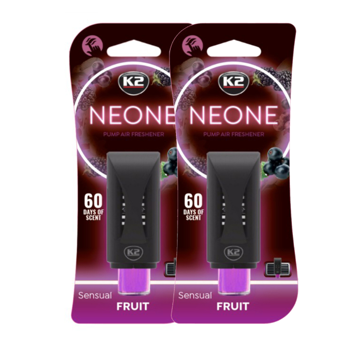 Pachet 2 x Odorizant auto grila ventilatie Puf-Puf K2 Neone Sensual Fruit
