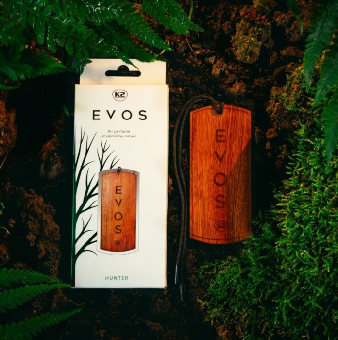 Odorizant Auto din Lemn Masiv K2 EVOS HUNTER, Parfum Fougère (Bergamotă, Geranium, Mușchi), Design Dog Tag [4]
