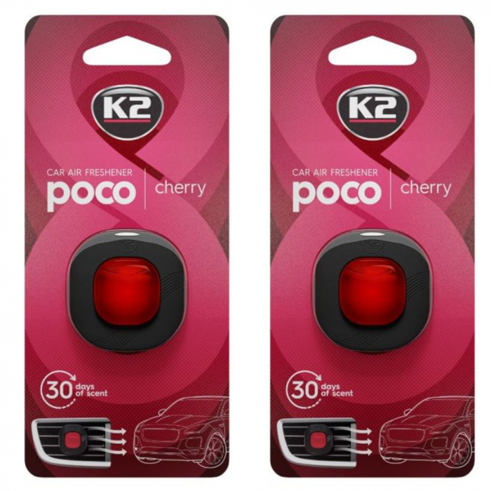 Pachet 2 x odorizant auto K2 poco cherry (Unisex)