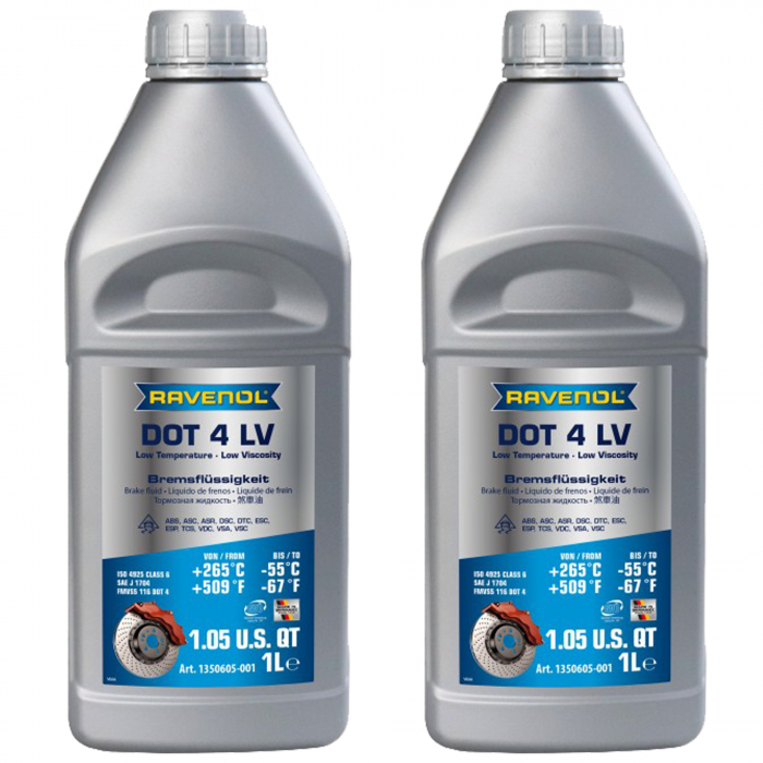 Pachet 2 litri lichid de frana Ravenol DOT 4 LV