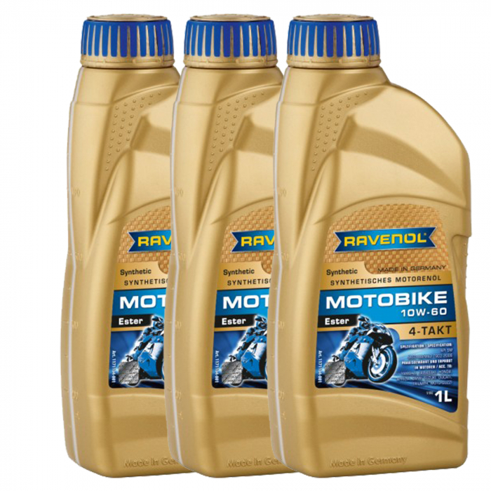 Pachet 3 litri ulei Ravenol Motobike 4T Ester 10W60