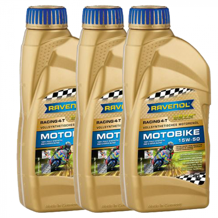 Pachet 3 litri ulei Ravenol Racing Motobike 4T USVO 15W50