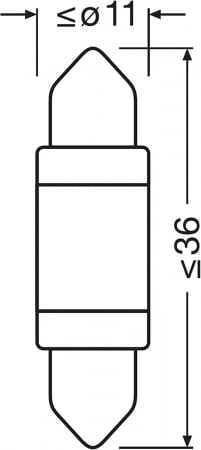 Pachet 2 becuri auxiliare LED C5W 36 MM Osram blister 6000K white [3]