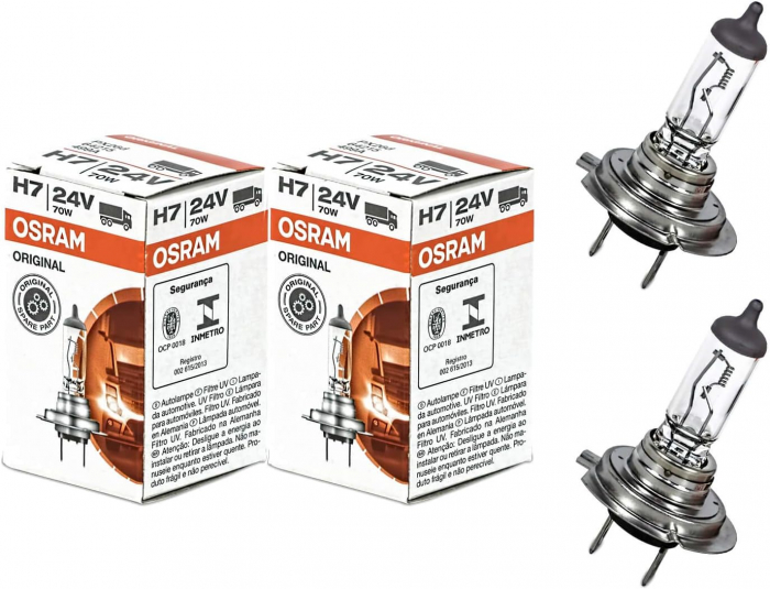 Pachet 2 Becuri Camion 24V H7 70 W Original, Osram [2]