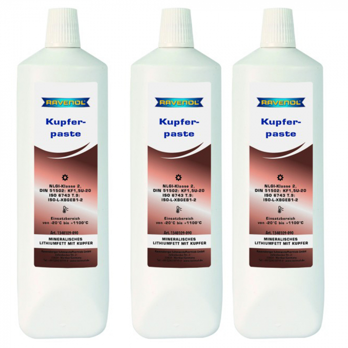 Pachet 3 x pasta Ravenol Kupferpaste pe baza de litiu 90 grame