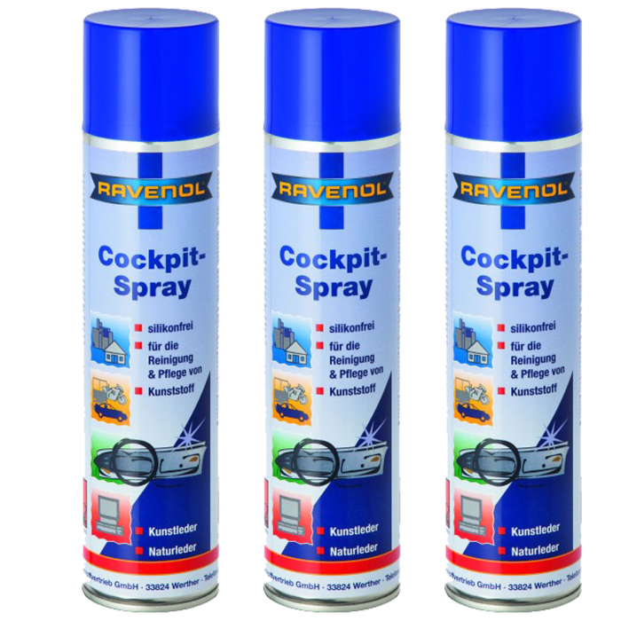 Pachet 3 x spray curatare Ravenol Cockpit Spray 400ml