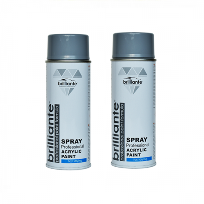 Pachet 2 x Vopsea Spray Brilliante Gri Argintiu uscare rapida RAL 7001 400 ml