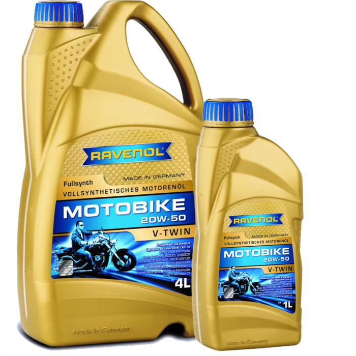 Pachet 5 litri ulei moto Ravenol Motobike V-Twin 20W50 fullsynth