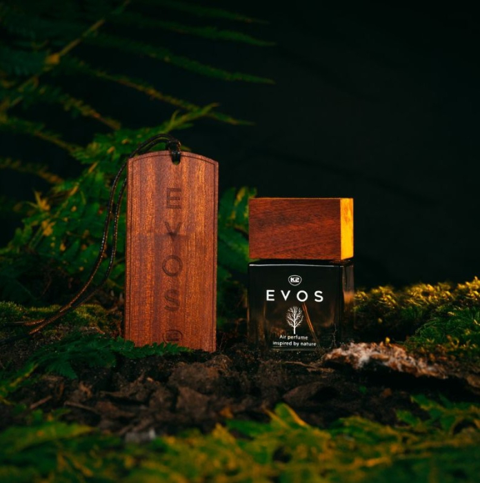 Pachet Complet Odorizant Auto K2 EVOS HUNTER: Pandantiv Lemn + Parfum Spray 50ml, Aromă Fougère (Bergamotă, Geranium, Mușchi) [2]