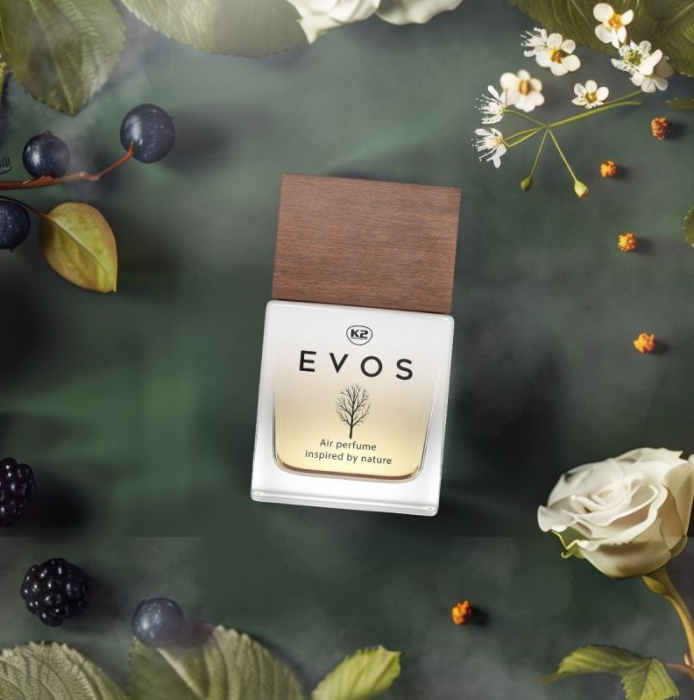 Parfum Auto Spray K2 EVOS GRACE GAIA 50ml, Aromă Floral-Chypre (Coacăze Negre, Trandafir, Paciuli), Sticlă cu Dop de Lemn [5]