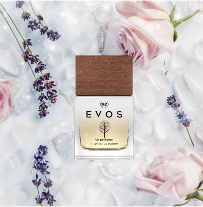 Parfum Auto Spray K2 EVOS GRACE MADAM 50ml, Aromă Florală (Portocală, Lavandă, Ambră), Sticlă cu Dop de Lemn [5]