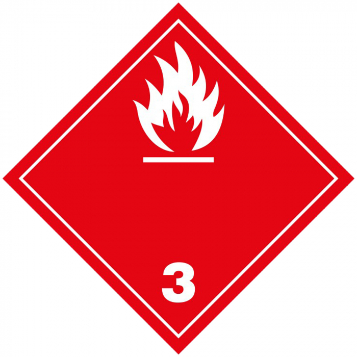 Placa semnalizare Hico transport lichid inflamabil clasa 3 30x30 cm