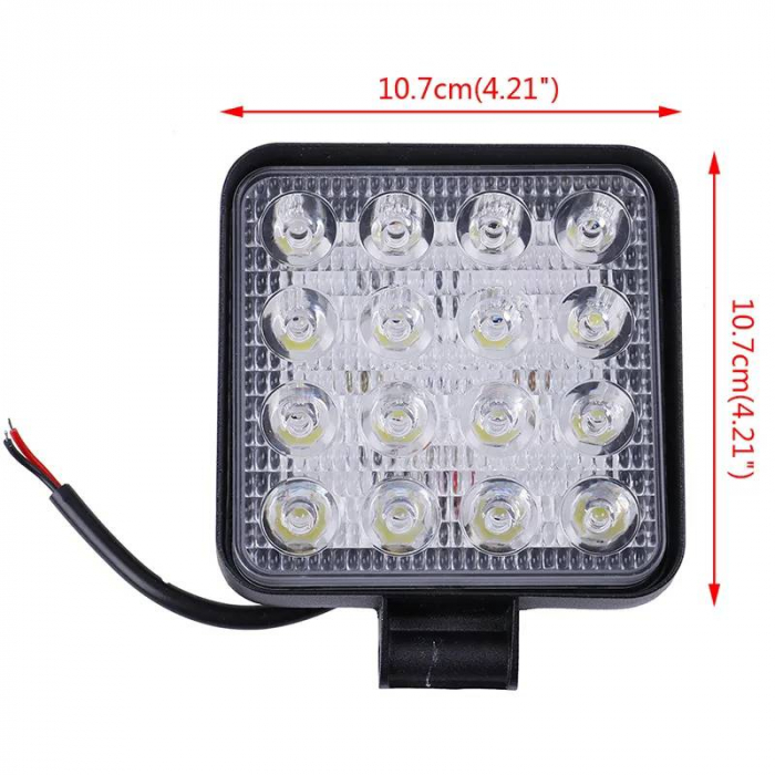 Proiector LED auto Offroad 16 led 48W patrat [3]