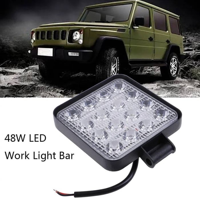 Proiector LED auto Offroad 16 led 48W patrat [5]
