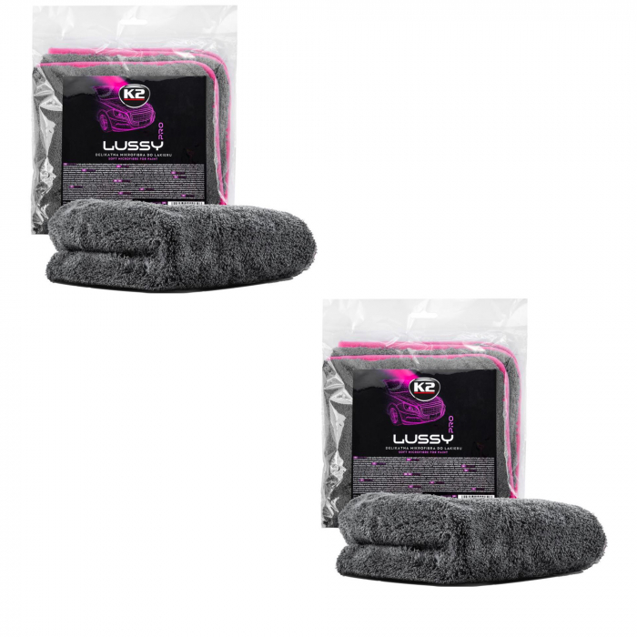 Pachet 2 x prosop microfibra K2 Lussy Pro 1200GSM 40X40 cm