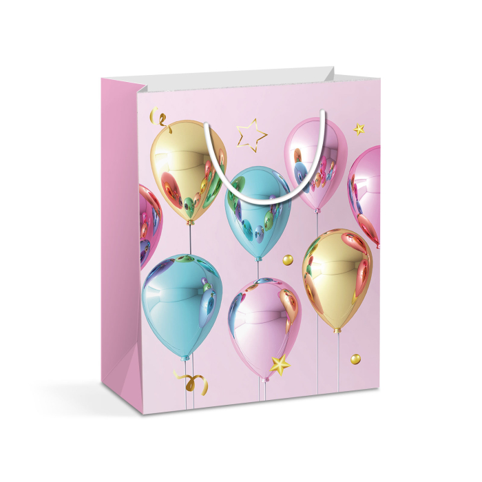 Pachet 2 pungi cadou - hârtie rezistentă, 26.5 x 12.7 x 33 cm (Modele festive) [2]