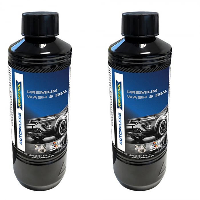 Pachet 1 litru sampon auto Ravenol Premium Wash and Seal