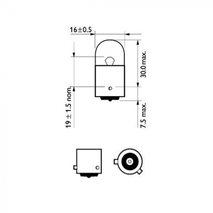 Set 10 Becuri Auxiliar RY10W 12V Philips Vision [3]
