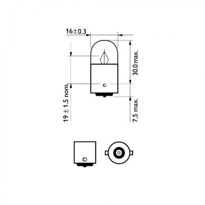 Set 10 Becuri Auxiliare R5W BA15S 12V Philips [3]