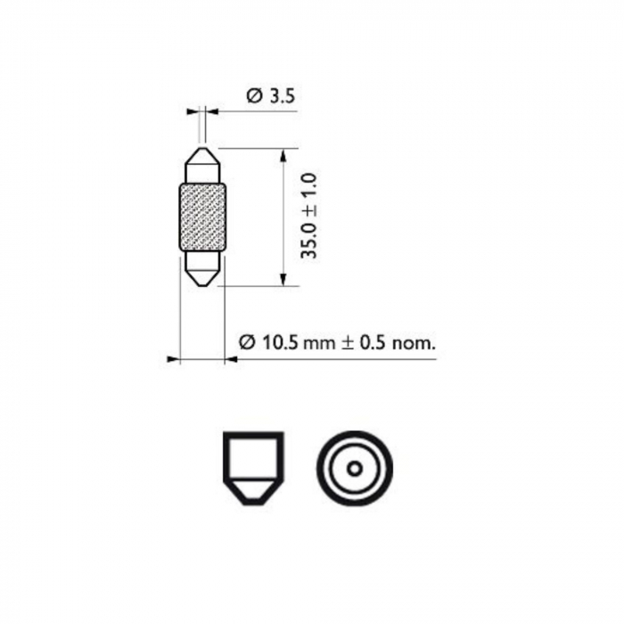Set 10 Becuri Bord Festoon T10.5X38 12V Philips [3]