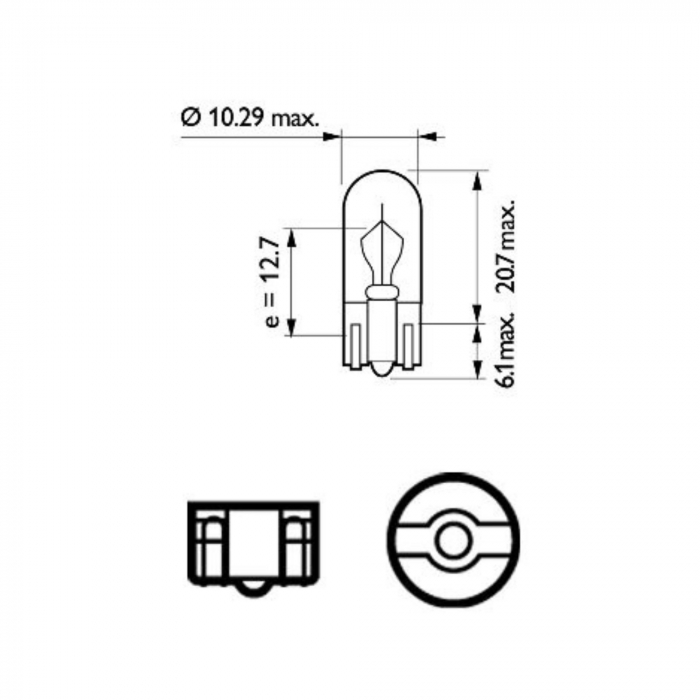 Set 10 Becuri Fara Soclu W3W 12V Philips [3]