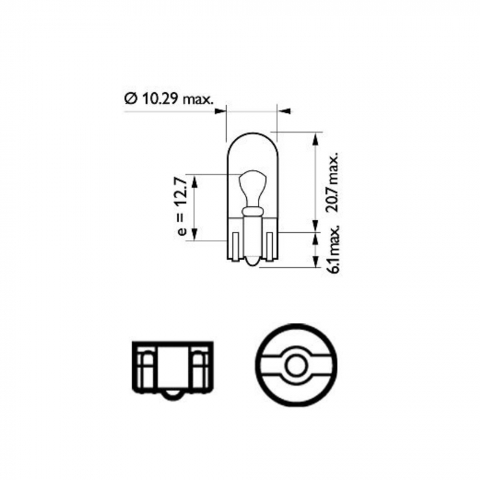 Set 10 Becuri Fara Soclu W5W 12V Philips [3]