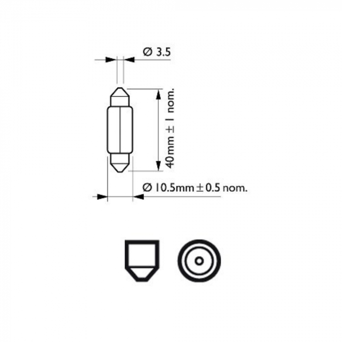 Set 10 Becuri Festoon T10.5X43 5W SV8.5 12V Philips [3]