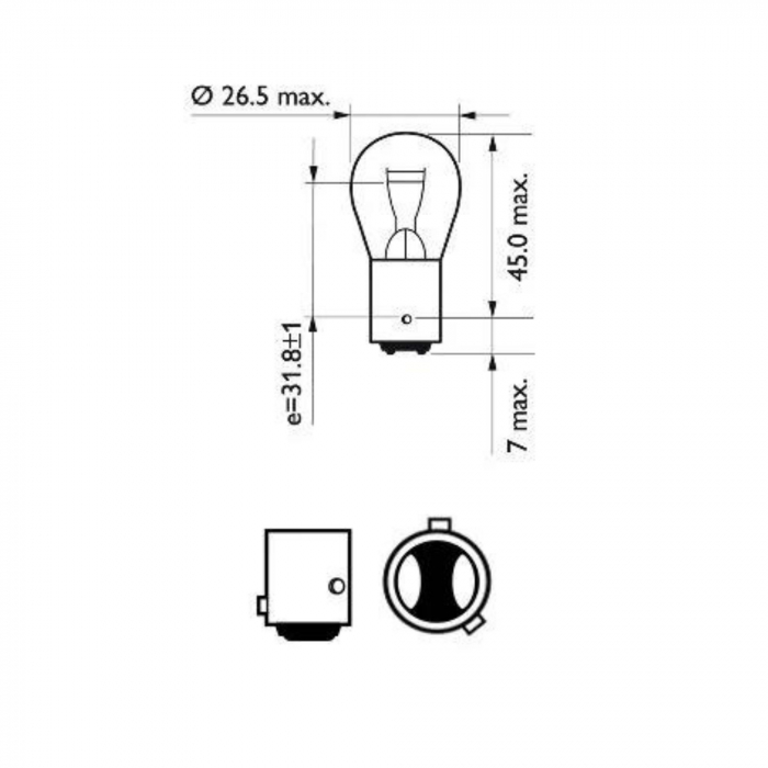 Set 10 Becuri Frana P21/4W 12V Philips [3]