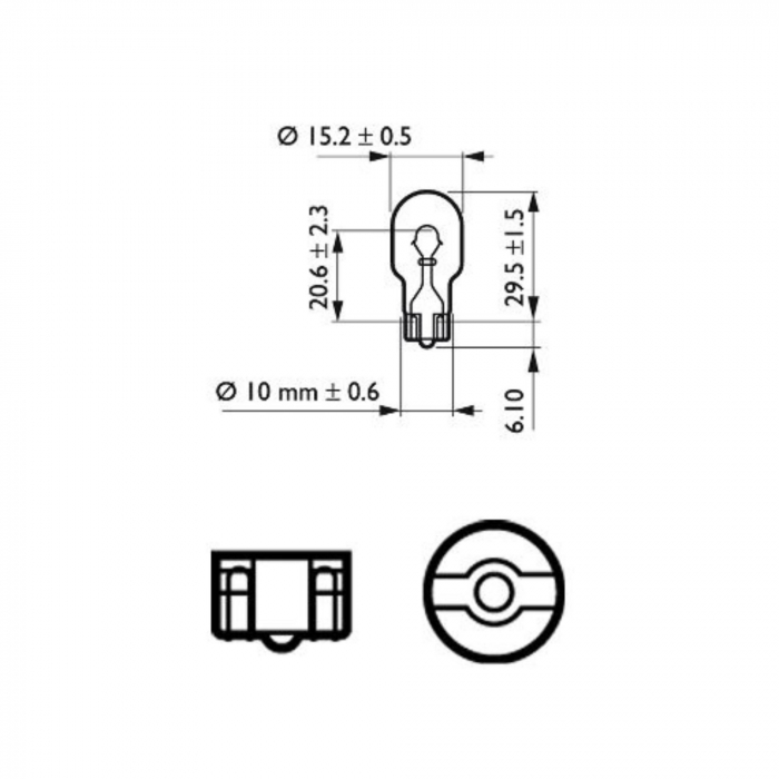 Set 10 Becuri Frana W16W 12V Philips [3]