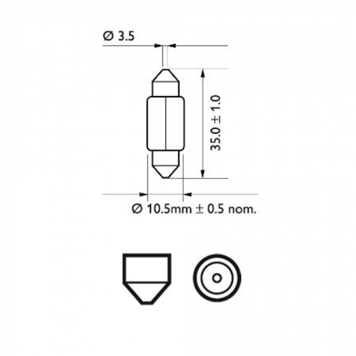 Set 10 Becuri Plafoniera C5W 12V Philips [3]
