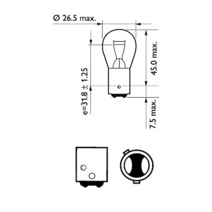 Set 10  Becuri Rosii Frana PR21/5W 12V [3]