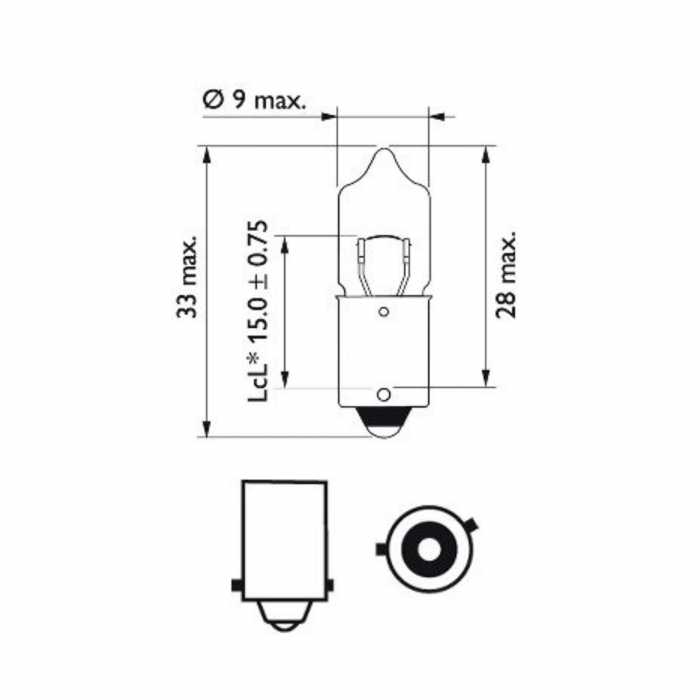 Set 2 Becuri 12V H6W BAX9S (Blister) Vision Philips [3]