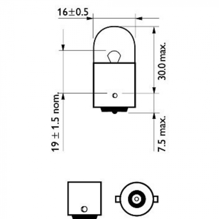 Set 2 Becuri Auxiliare R10W 12V Philips (Blister) Vision [3]