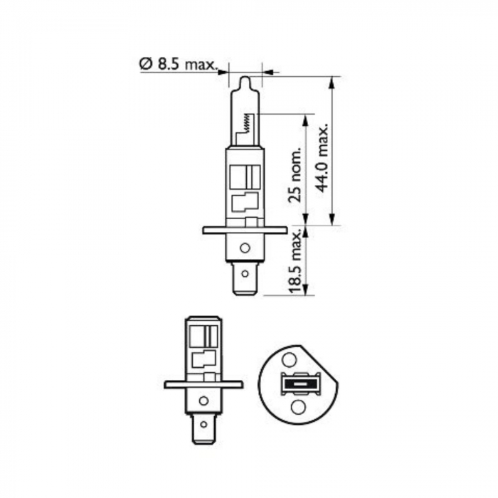 Set 2 Becuri Far H1 55W 12V Vision Plus Philips [3]