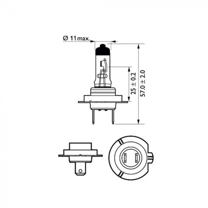 Set 2 Becuri Far H7 55W 12V Racing Vision GT200 Philips [3]