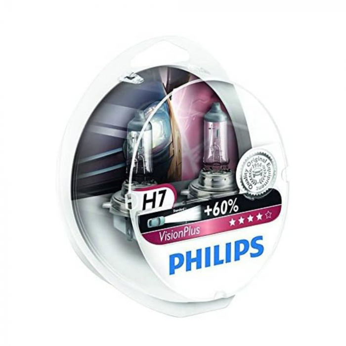 Set 2 Becuri Far H7 55W 12V Vision Plus (Cutie) Philips [2]