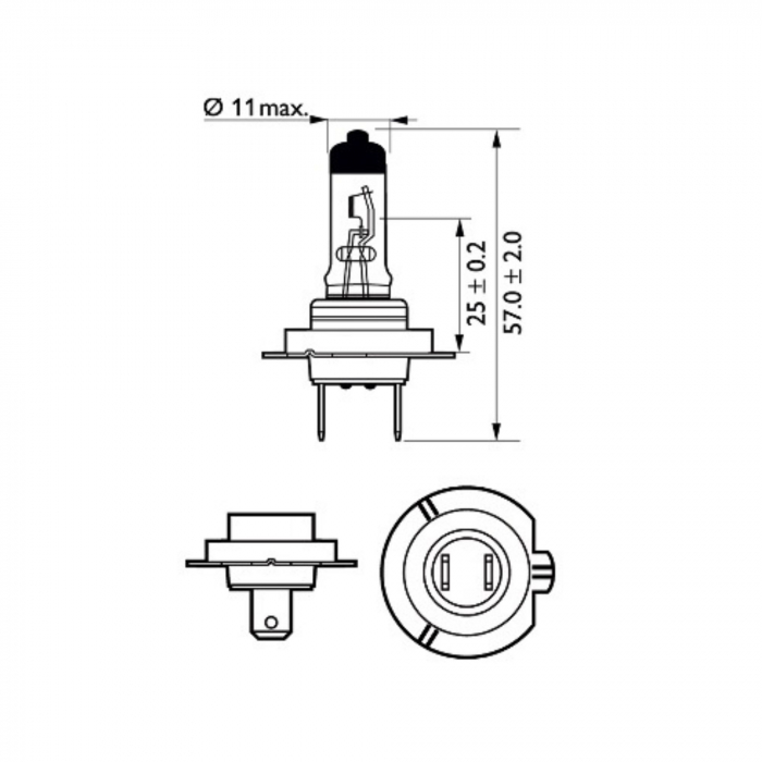 Set 2 Becuri Far H7 55W 12V X-treme Vision Pro150 Philips [3]