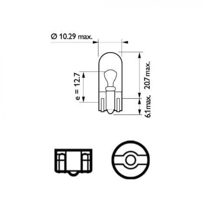 Set 2 Becuri Fara Soclu W5W 12V Philips(Blister) [3]