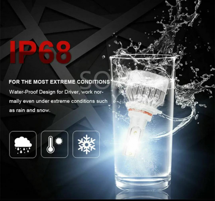 Set 2 LED H1 6000K lumina alb pur 36W fara canbus [3]