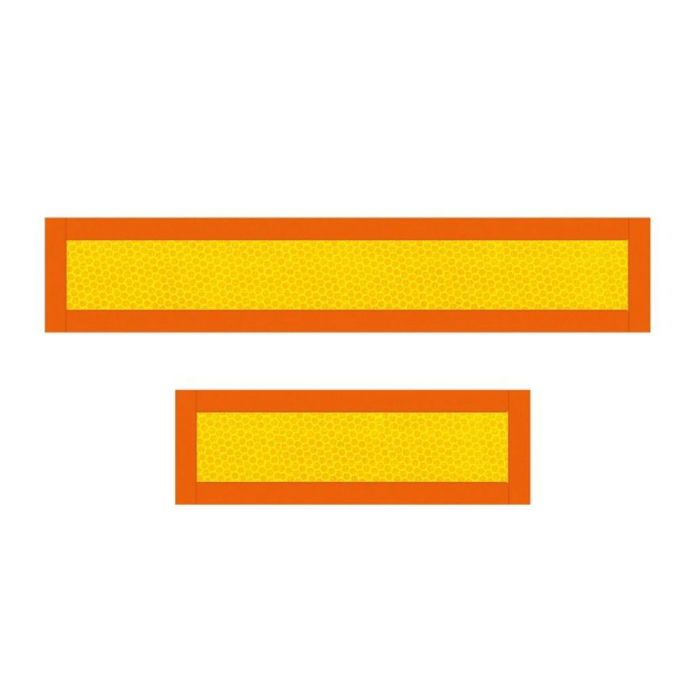 Set 2 plăcuțe reflectorizante Hico galben/roșu fluorescent 300x100 mm aluminiu [1]
