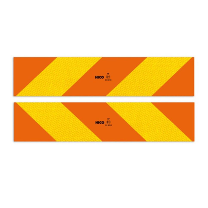 Set 2 plăcuțe reflectorizante Hico galben/roșu fluorescent  565x132 mm aluminiu [1]