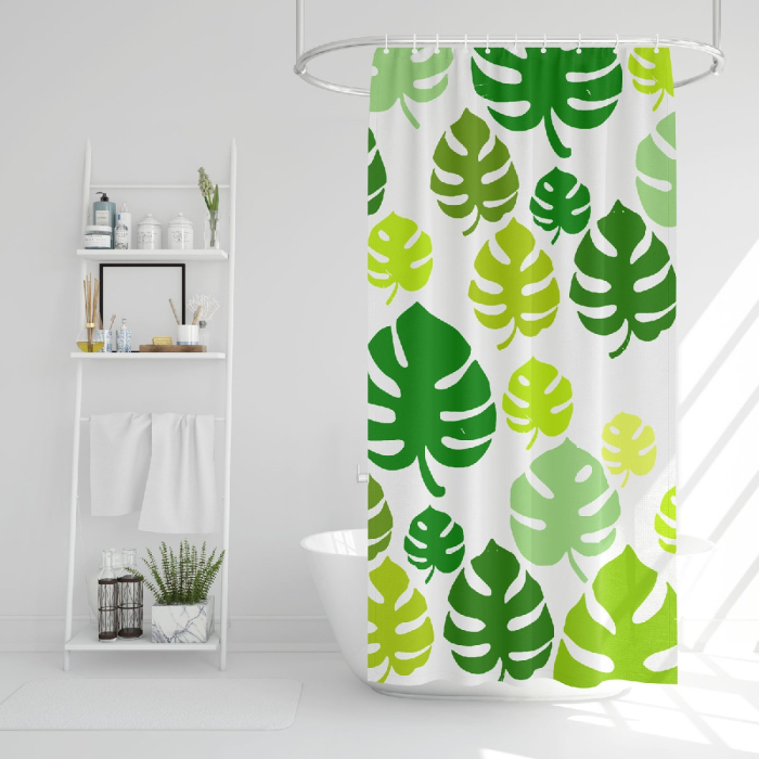 Set perdea de duș 180 x 180 cm - Inclus burete lung de baie, fără BPA [6]