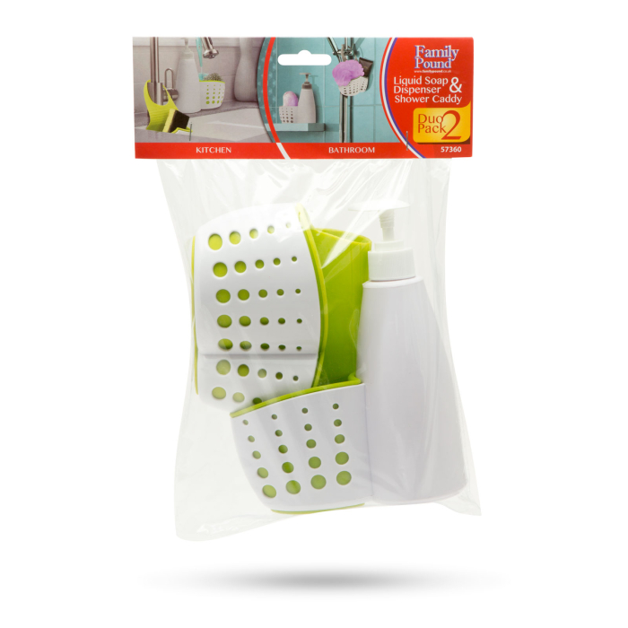 Set 3 suporturi baie/bucătărie cu dozator - cleme reglabile, material soft-touch [4]