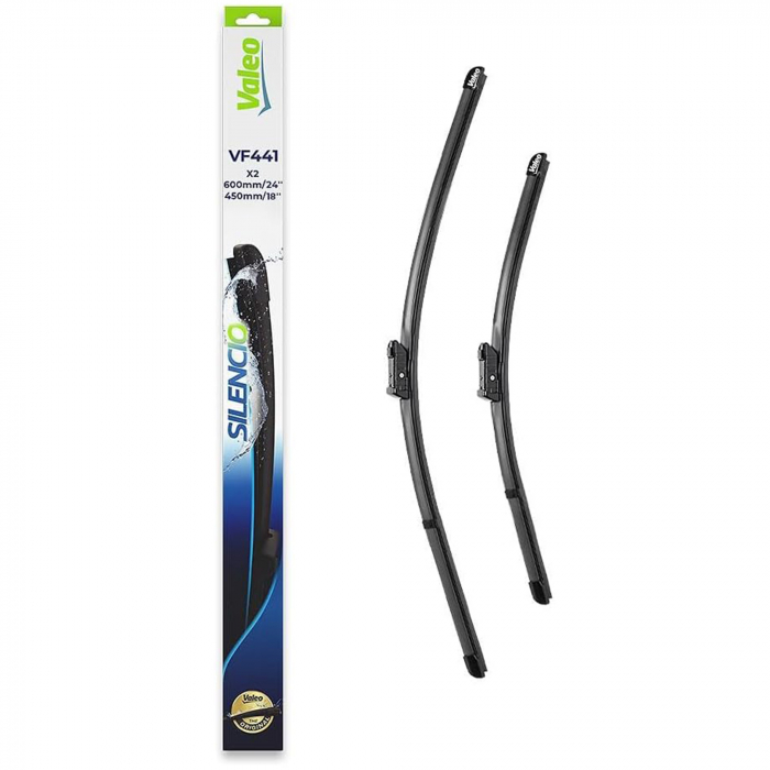 Set stergatoare Valeo Silencio 600 450mm VF441 pentru Alfa Romeo Giulietta, Fiat Bravo, Hyundai i30, Kia Ceed, Peugeot 308, Skoda Superb II, VW Caddy, Touran