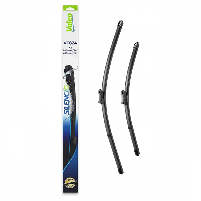 Set stergatoare Valeo Silencio 600 450mm VF824 pentru Alfa Romeo Giulia, BMW X2, Jeep Compass, Skoda Octavia III, VW Caddy IV, T-Cross