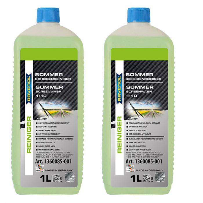 Pachet 2 litri solutie concentrata pentru parbriz Ravenol , miros de mar