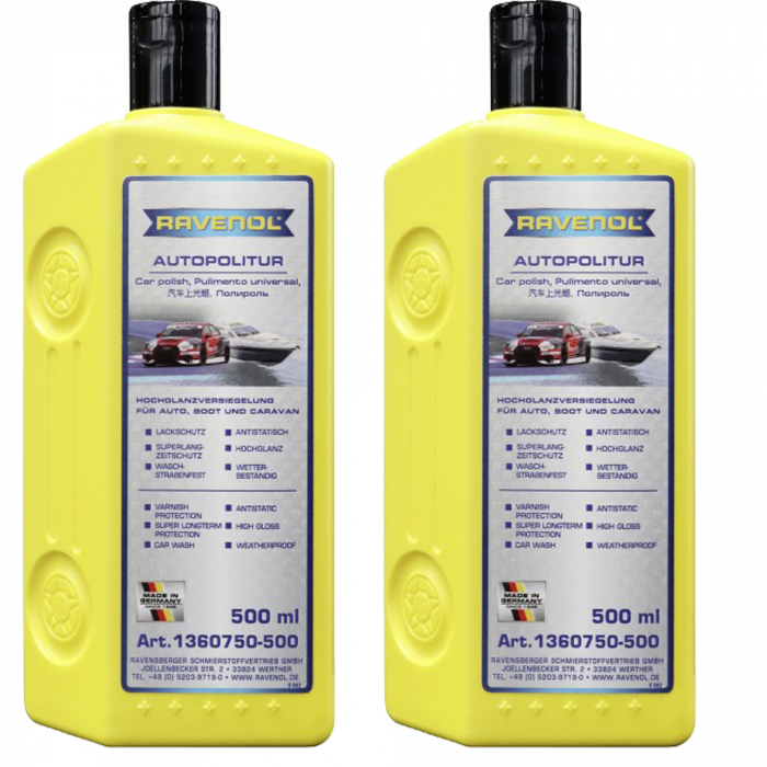 Pachet 2 x solutie lustruire Ravenol Auto-Politur 500 ml