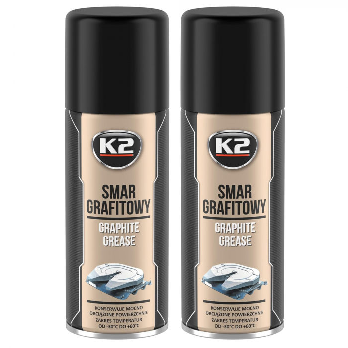 Pachet 2 x Spray K2 vaselina grafitata 400 ml